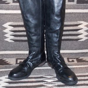 Steve Madden Linderr Black Leather Boots 7.5